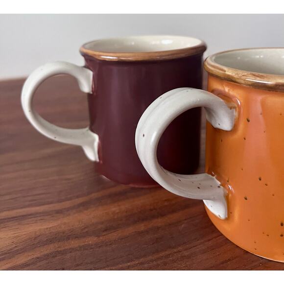 Vintage Ji Stonecrest Mug Set - Margaret F2 Gale F4 Orange Brown Cup Coffee Tea - Picture 10 of 13